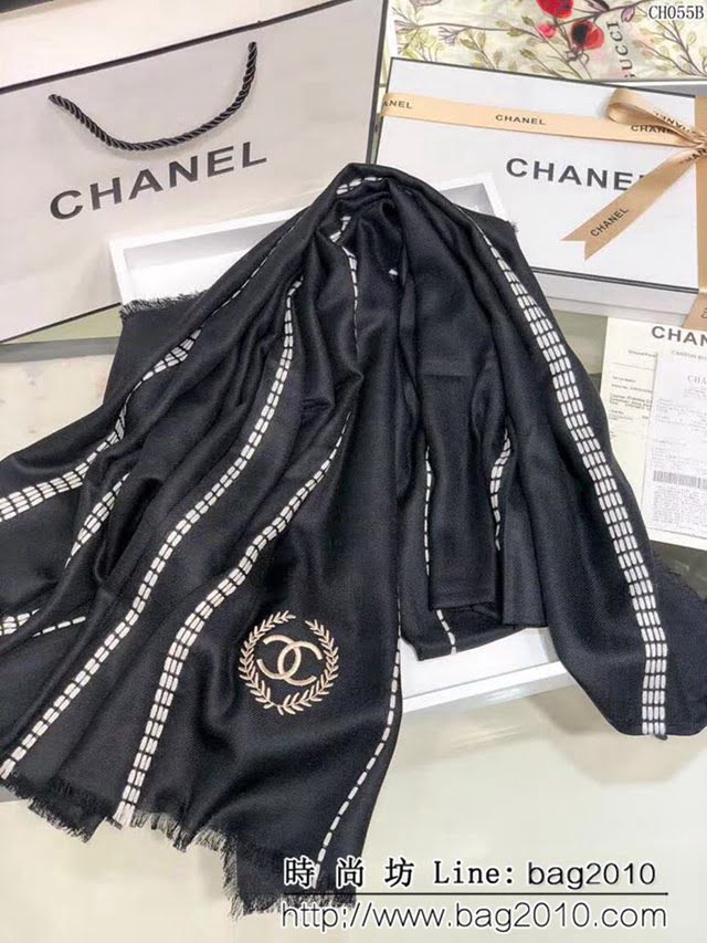 CHANEL香奈兒 2018年最新款羊絨長巾 CH055 LLWJ6055